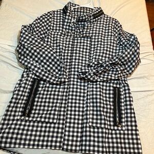 Nuage Black and White Checkered Women's rain jacket size large